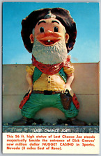 Sparks Nevada 1959 Postcard Nugget Casino Last Chance Joe Statue picture