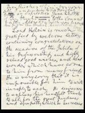 THERMODYNAMICS Scientist WILLIAM THOMSON 1ST BARON KELVIN Signed Letter picture
