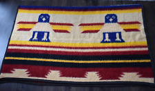 VINTAGE WEST GERMANY AZTEC EAGLE WARRIOR THROW BLANKET 69x56 picture