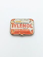 Vintage 1983 Regular Strength Tylenol Tablets Tin 12 Count Empty Collectable picture