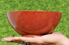 170MM Superb Red Goldstone Crystal Healing Energy Stone Round Shaped Carved Bowl picture