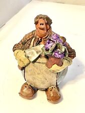 Sara Meadows Balloon People Whimsical Gardener Figurine Signed Vintage 1991 picture
