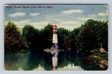 Detroit MI-Michigan, Palmer Park Light House, Antique Vintage c1910 Postcard picture