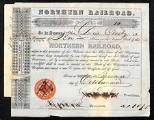 1850 Northern Railroad Stock Certificate & 1852 Attorney Document 