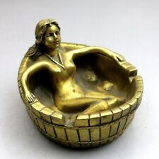 Antique Copperware Brass Pure Copper Ashtray Erotica Beauty Ashtray Home Decorat picture