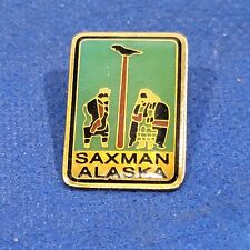 Vintage Hat Pin Saxman Alaska Metal Enamel Lapel pinback picture