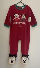 Disney Baby Unisex My First Christmas Cozy Fleece 1-Piece Red 18-24 M NWT picture