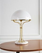TRADITION  ITALIAN MUSHROOM TABLE LAMP ITALIAN  WITH BRASS MARBLE BASE DECORATIV picture