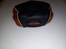 Harley Davidson Leather Two Tone Leather Hat Great Condition picture