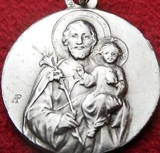 Carmelite Nun's RARE Sterling AP Hallmarked Worker Saint Joseph Baby Jesus Medal picture