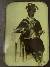 Very Rare 1800s Glass Slide Photo Tintype African American Woman Black Fashion picture