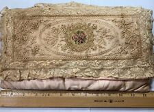 Antique Early French Normandy Lace Edwardian Victorian Trim Silk Petitt point picture