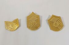 3x Vintage Military US Army Uniform Rank Pins Buttons - D22 picture