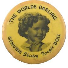 The World's Darling Shirley Temple Doll 1.25 Inch Vintage Yellow Pinback picture