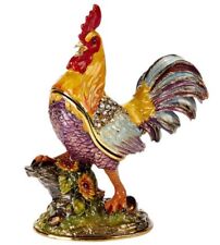 Kubla Craft Bejeweled Enameled Trinket Box: Rooster Box, Item# 3150 picture