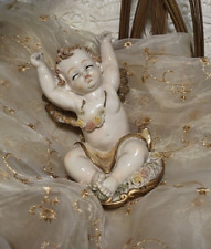 *Rare* Vintage Golden Accent Waking Angel Cherub Baby picture