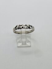 SIZE 9 1.7g 925 STERLING SILVER STAMPED DESIGNER OPEN HEART BAND RING FINE picture