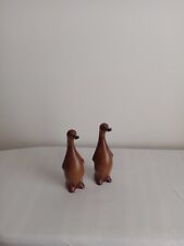 Vintage Faux Wood Penguins Set of 2 picture