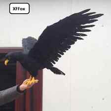 big simulation foam&feather wings black eagle model bird gift about 45x90cm picture