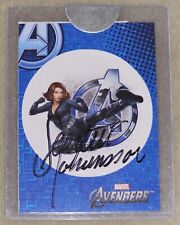 COA Autographed Scarlett Johansson Avengers Assemble Sticker Card S9 Black Widow picture