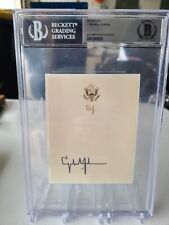 Lyndon B Johnson LBJ Beckett Authentication Services Signed Bookplate Authentic picture