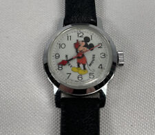 Vintage Mickey Mouse Wrist Watch Bradley Time Division RARE Walt Disney WORKING picture