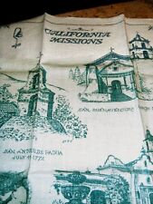 VTG CALIFORNIA MISSIONS LINEN KITCHEN TOWEL, WARREN BOUCHER, GREAT CONDITION picture