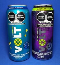 2022 Mexico Energy Drink VOLT Cans 473 Ml. Blue + Dark Energy.  Empty picture