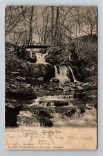 Nyack NY-New York, Crumbies Glen, Water Falls, Bridge, c1909 Vintage Postcard picture