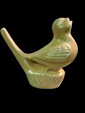Vintage Topla Yellow Canary Bird Singing Figurine Matte Glaze ~ SIGNED picture