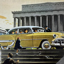 Vintage Chevrolet Bel Air 2 Door Sedan Yellow White Advertisement Ad Automobile picture
