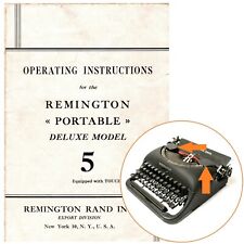 Remington Rand Deluxe Model 5 Typewriter Instruction Manual User Repro Vtg picture