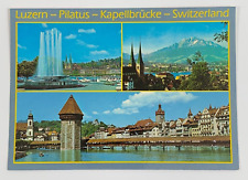 Luzern Pilatus Kapellbrucke Switzerland Multiview Postcard Unposted picture