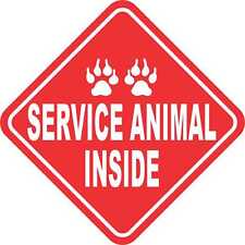 7in x 7in Red and White Service Animal Inside Magnet picture