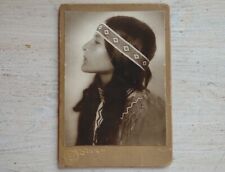 Antique 1915 ROLAND REED Piegan LITTLE BIRD Native American INDIAN PHOTO CDV picture