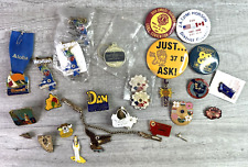 Vtg 1970-80s Mixed Lot of 27 Lions Club Pins/Buttons CA, GA, OK, MT, CA, HI... picture