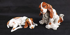 Vtg Signed Corbese Lot 2 Capodimonte Figurines Spaniel & Hound Resting picture