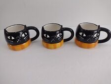 Hyde and Eek Earthenware Mugs 3 Black Cats Mini Mugs 6 oz Target Halloween 2021 picture