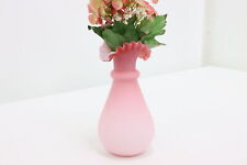 Victorian Antique Pink Satin Glass Flower Vase #49220 picture