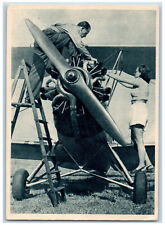 Czechoslovakia Postcard Caring for the Engine of Airplane Aeroclub c1940's picture