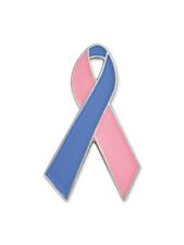 PINK BLUE RIBBON LAPEL AWARENESS PREGNANCY INFANT  LOSS PIN picture