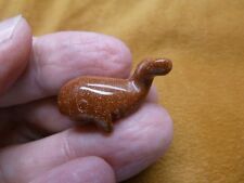 Y-WHA-SP-508) baby SPERM WHALE Orange Goldstone carving FIGURINE gemstone WHALES picture