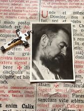 RARE ex-voto Padre Pio's true photo : for grace received with nacre cross - 1970 picture