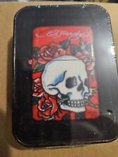 Ed Hardy Lighter Flip Top Refillable Collectible By Christian Audigier Skull picture