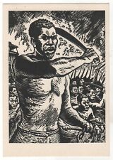 1962 Slave revolt People Propaganda ART Beltran Mexico Old RUSSIAN postcard picture