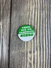 Vintage 1.25” Youth Has Its Candidate Nixon Political Pin Button N picture