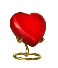 Red Heart Premium Cremation Urn For Ashes Honor Box Best Gift For Your Loved picture