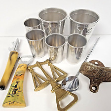 11 Pc Assorted Bar Ware Travel Cups Bottle Openers Coca-Cola And More picture