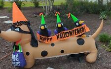 Happy Hallowiener Airblown Inflatable Dachshund 6.5 ft lighted Halloween Decor  picture