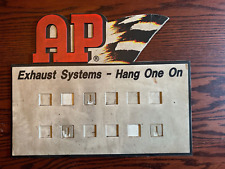 Vintage AP Exhaust Point of Sale Sign Display Antique Gas and Oil Petrol 16x13 picture